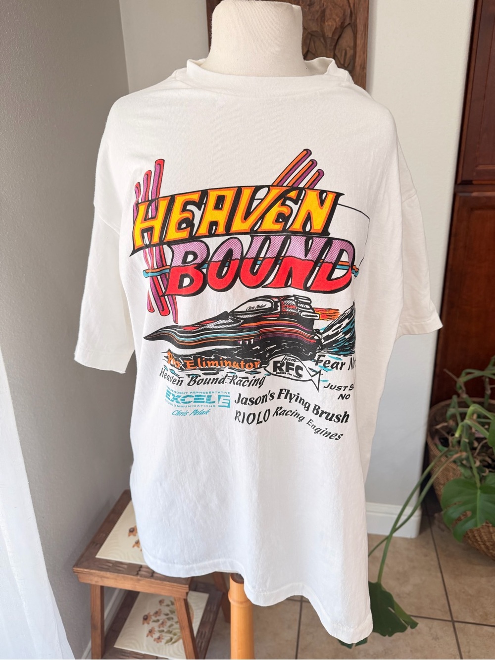 Vintage Heaven Bound Racing Graphic Tee Hanes Beefy-T XL Chris Pelak